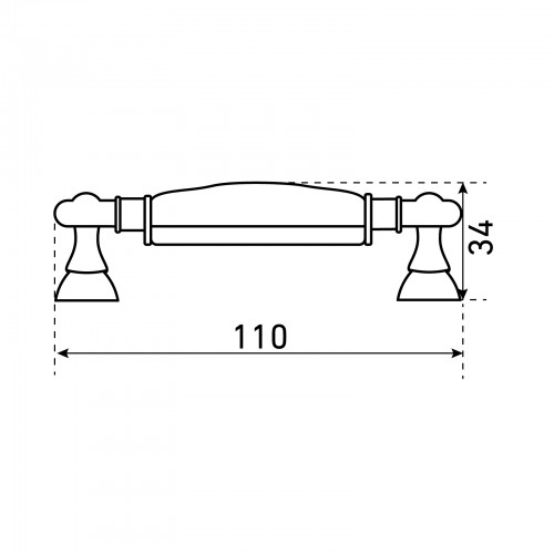 StahlBuro C2499-96 2шт., AB состаренная бронза. Ручка-скоба мебельная (15, 150)