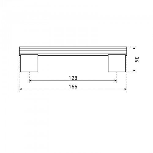 StahlBuro AP2313-128 2шт., W матовый белый хром. Ручка-скоба мебельная (15, 150)