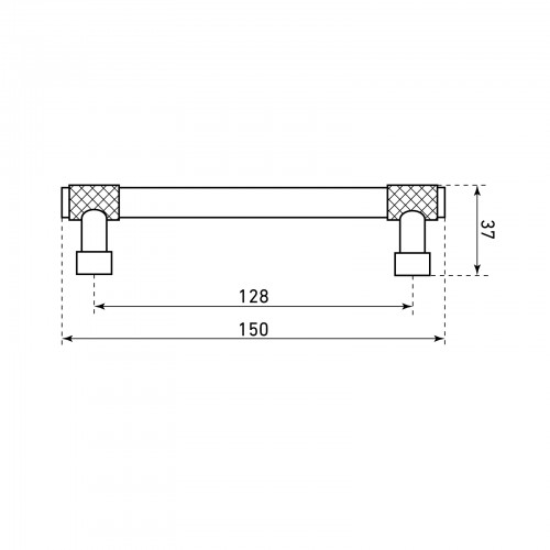 StahlBuro AP2307-128 2шт., W матовый белый хром. Ручка-скоба мебельная (15, 150)