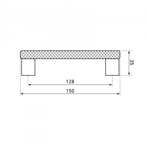 StahlBuro AP2315-128 2шт., BL матовый черный. Ручка-скоба мебельная (15, 150)