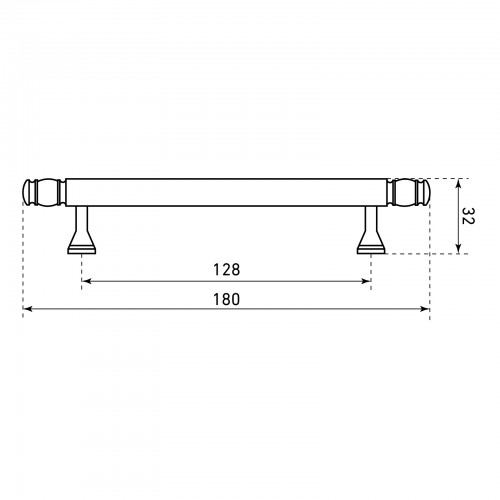 StahlBuro AP2311-128 2шт., CP хром. Ручка-скоба мебельная (15, 150)