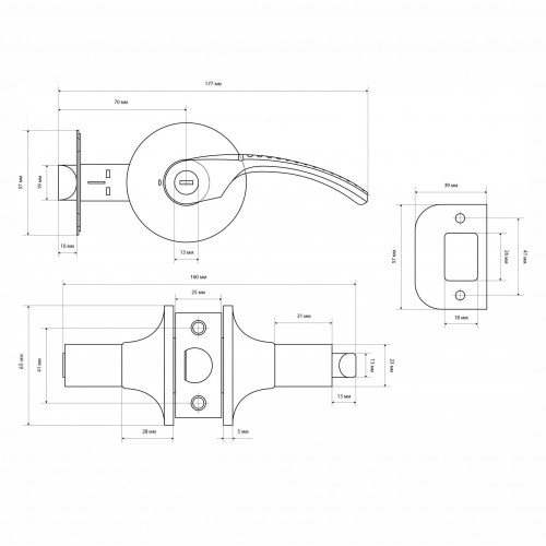 СТАНДАРТ 8510 BK AC медь фикс Защёлка НОВИНКА (20)