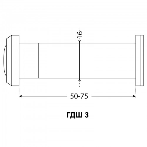 АЛЛЮР ГДШ-3 БШт 50-75мм d=16мм черный Глазок дверной  (300,12)