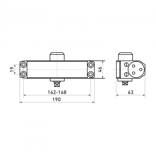 БУЛАТ Доводчик дверной ARCTIC ДД 502/4 A-B (60-120 кг) черный, морозостойкий (10)