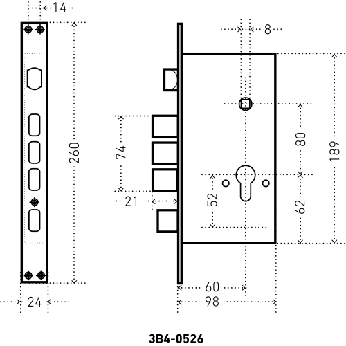 АЛЛЮР ЗВ4-0526 GP-L золото без ц/м с/руч Замок врезной тяж  (12)