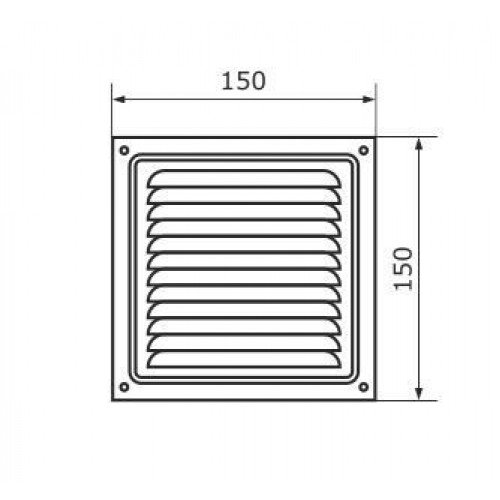 Домарт 150*150 (серый металлиик)  метал.Решетка вентил (50)