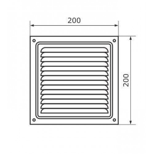 Домарт 200*200 (серый металлик)  метал.Решетка вентил (50)