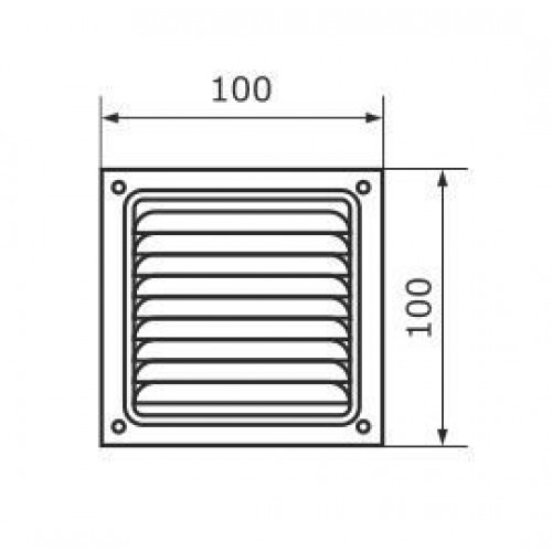 Домарт 100*100 б/п  метал.Решетка вентил (50)
