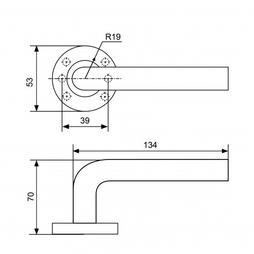 СТАНДАРТ 0204 SS (35-70) INOX нержавеющая сталь Комплект ручек (40)