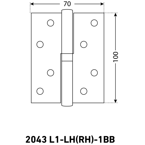 АЛЛЮР 2043 (100х70) L1-LH-1BB-CP БЛИСТЕР Л хром Петля дверная 2 шт (50,25)