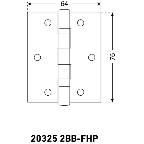 АЛЛЮР 20325 (77х64) 2BB-FHP AC 2 подш.,ст.медь Петля дверная 2 шт (50,10)