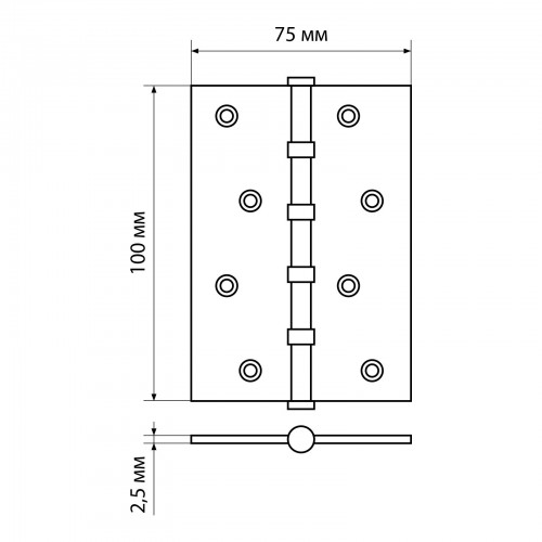 RENZ 100-4BB FH CF 4 подш кофе 100*75 Петля дверная 2 шт (50;1!!!)