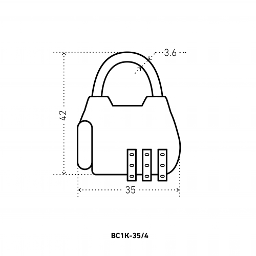 АЛЛЮР ВС1К-35/4 (HA806) CP серебро кодовый d=4мм Замок навесной НОВИНКА (240,12)