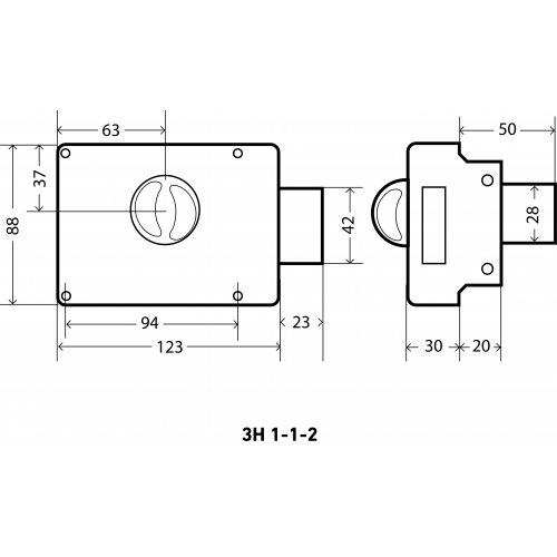 АЛЛЮР ЗН 1-1-2 Замок накладной (20)