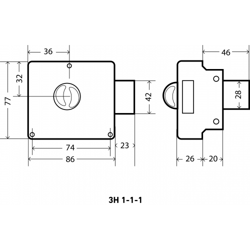 АЛЛЮР ЗН 1-1-1 Замок накладной (20)