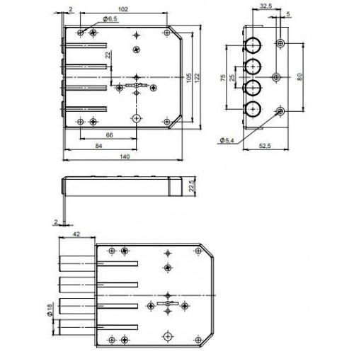 Симеко  ЗН-1*3  4 ригеля, 3 кл. Замок накладной тяж. (10)