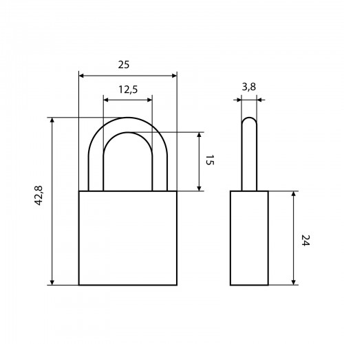 СТАНДАРТ HG-325  d3, 8мм ЕВРОПАКЕТ Замок навесной (360, 45)