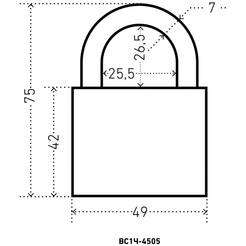 АЛЛЮР ВС1Ч-4505 d7мм 5кл. Замок навесной (72,6!!!)