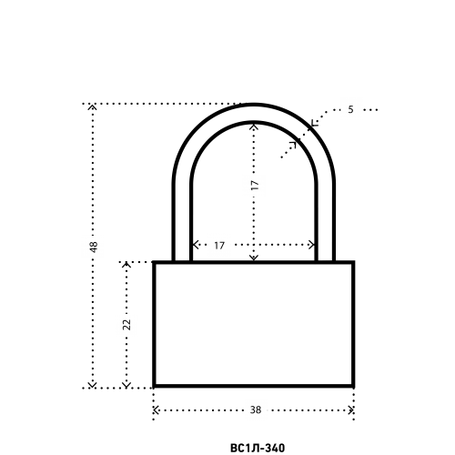 АЛЛЮР ВС1Л-340 (BL-340) d5мм Замок навесной (300,12)