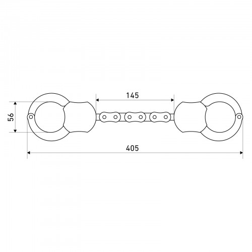 БУЛАТ ВС 005Ц (20х15х145) черный с цепью 3кл. Замок в виде наручников (6)