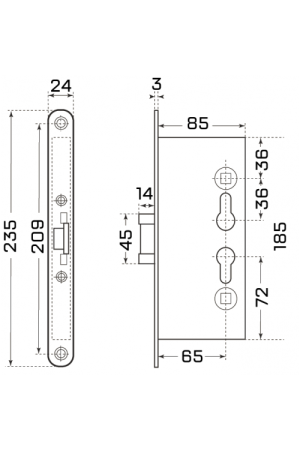 СТАНДАРТ Строитель (SD 1739) (7265) без ц/м б/о замок врезной (20)