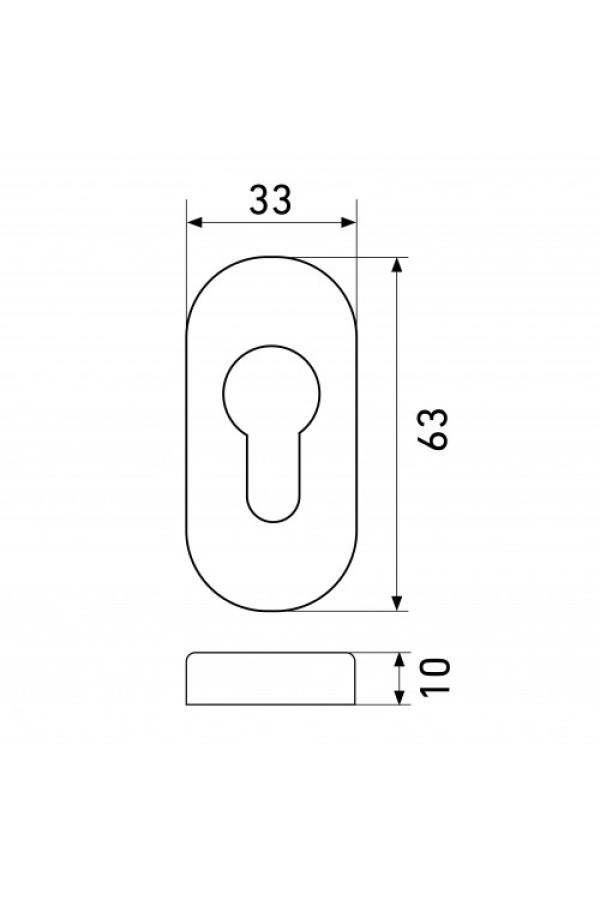 Накладка для ц/м СТАНДАРТ 0900 SS INOX нержавеющая сталь (100,5)