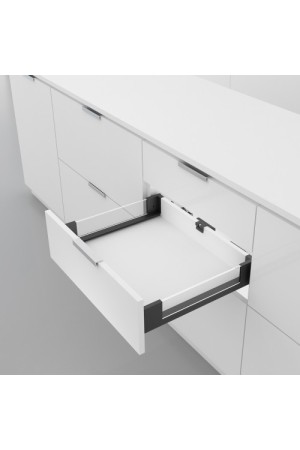 Система Lembox со стеклянными боковинами и LED-подсветкой, H=84, L=500, серый