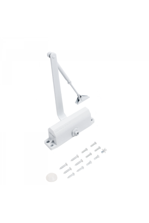 NOTEDO Доводчик дверной  DC-080-НО с фиксатором WHITE до 120 кг белый (10)