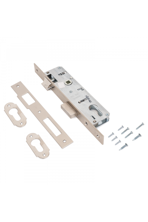 KALE 153  30mm W/B никель б/мех. , м/о 85мм Замок врезной б/руч (30)