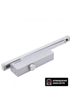 БУЛАТ Доводчик дверной  ДД 812/5 CH-S (CS+LS+HO+BC+DA+PA) (25-120 кг) серебро со скольз.тягой (10)