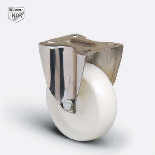 Колесо нейлоновое неповоротное 125 мм ( EM02-ZKZ-125 INOX ) Нержавейка EM02-ZKZ-125 INOX