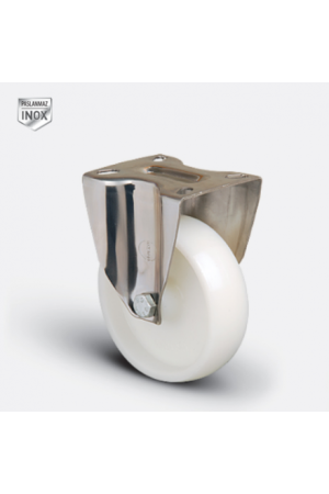 Колесо нейлоновое неповоротное 125 мм ( EM02-ZKZ-125 INOX ) Нержавейка EM02-ZKZ-125 INOX