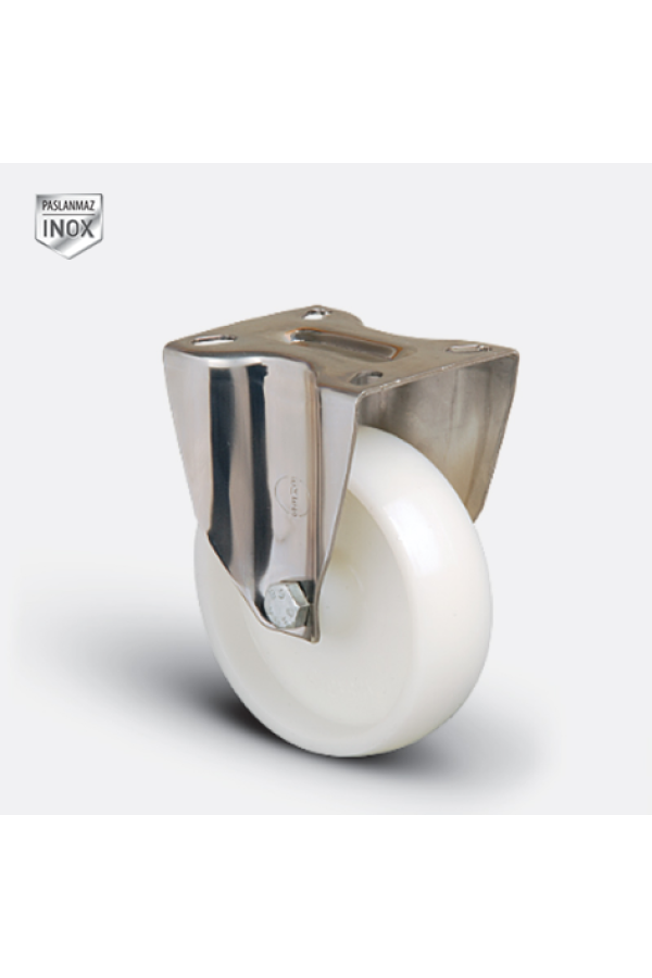 Колесо нейлоновое неповоротное 125 мм ( EM02-ZKZ-125 INOX ) Нержавейка EM02-ZKZ-125 INOX