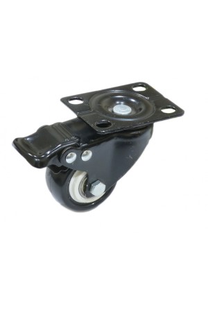 Колесо черн. рез.  поворот. с тормоз.(металл)  75мм 4054075