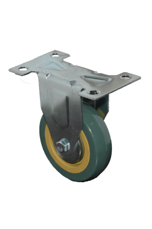 Колесо зеленая резина неповорот. 125мм 3052125-LT