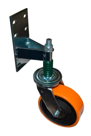 Колесо опорное для гаражных ворот с пружиной поворотное 160мм Б/Г ПОЛИУРЕТАНОВОЕ N6660-GW01-OPCI