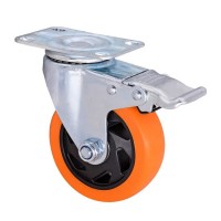 Колеса полиуретановые поворотные с тормозом PVC (Medium)