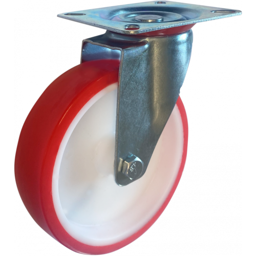 Колесо пром. полиуретановое обод нейлон  PVC Medium поворотное 200мм (52200-01-PPU) SNP80 52023200