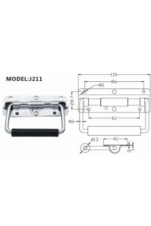 Ручка погребная, 211, хром J211