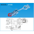 Замок эксцентриковый с проушиной, цинк, прорезиненная ручка (GH-4002) J1103