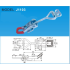 Замок эксцентриковый с проушиной, цинк, прорезиненная ручка (GH-4002) J1103