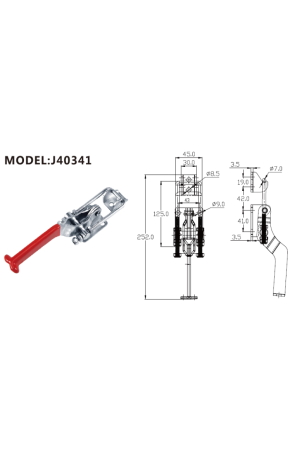 Замок стяжной сверхмощный  цинк ручка прорезиненная (GH-40341) J40341