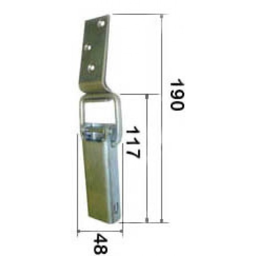 Защелка чемоданная без пружины, большая, оцинкованная 1-1 Z/Ч114