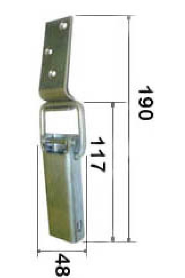 Защелка чемоданная без пружины, большая, оцинкованная 1-1 Z/Ч114
