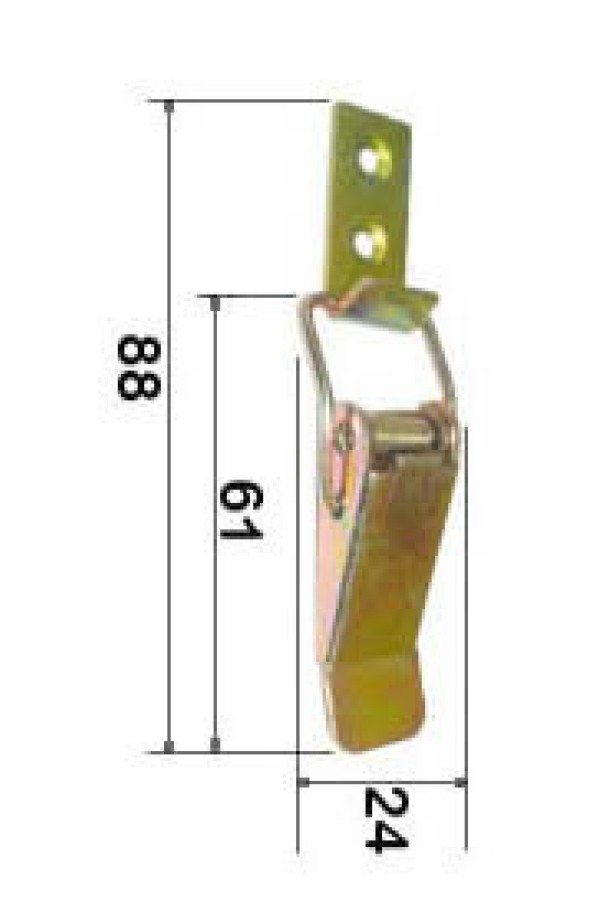 Защелка чемоданная с пружиной, 105, 56.5мм, АНОДИРОВАННАЯ (  ROS DG 922), ПРЯМАЯ ответка Z/Ч/105 АНОД