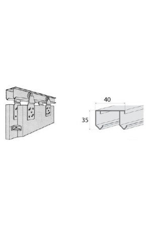 Направляющие для роликов MС-1405  (2м)  верх. (алюмин.) MС1405-2M