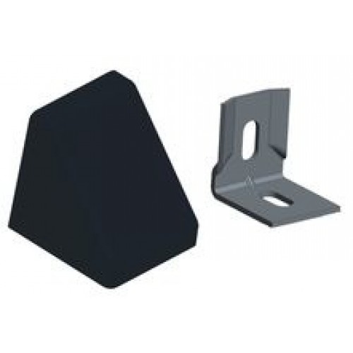 Уголок 20*20*17*1,2 с заглушкой пирамида( черный(2) ) 20*20*17 (2)