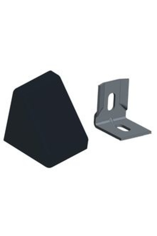 Уголок 20*20*17*1,2 с заглушкой пирамида( черный(2) ) 20*20*17 (2)