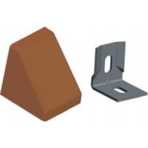 Уголок 20*20*17*1,2 с заглушкой пирамида ( вишневый(5) ) 20*20*17 (5)