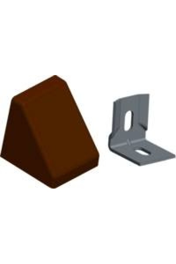 Уголок 20*20*17*1,2 с заглушкой пирамида ( вишня(10) ) 20*20*17 (10)